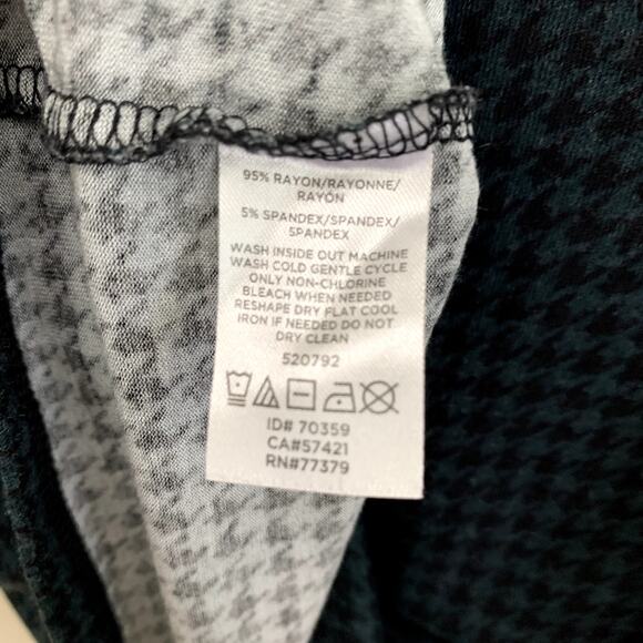 Ann Taylor Factory Houndstooth Turtleneck Green Black XS Extra Small - Picture 5 of 6